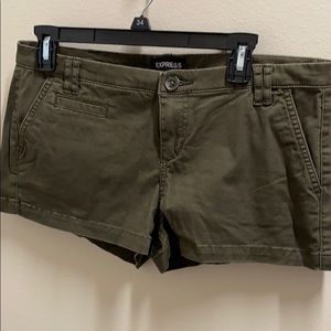 Express Green Low Rise Shorts